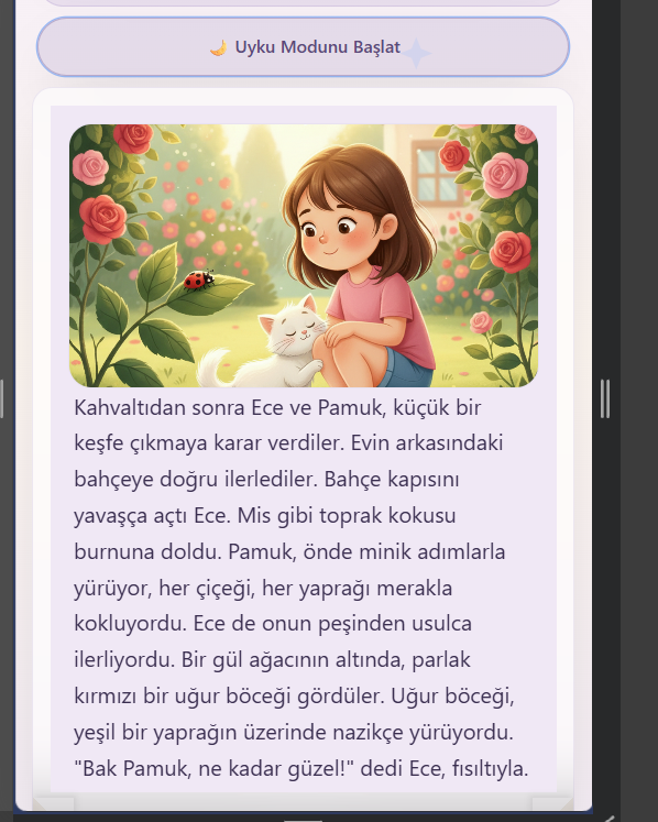 Masalcı Türkçe resimli hikâye okuma ekranı