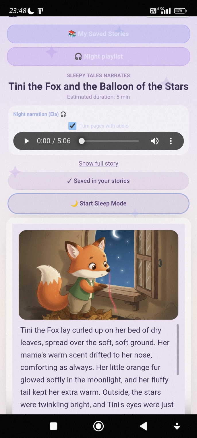 Wispen English narrated and illustrated story screen